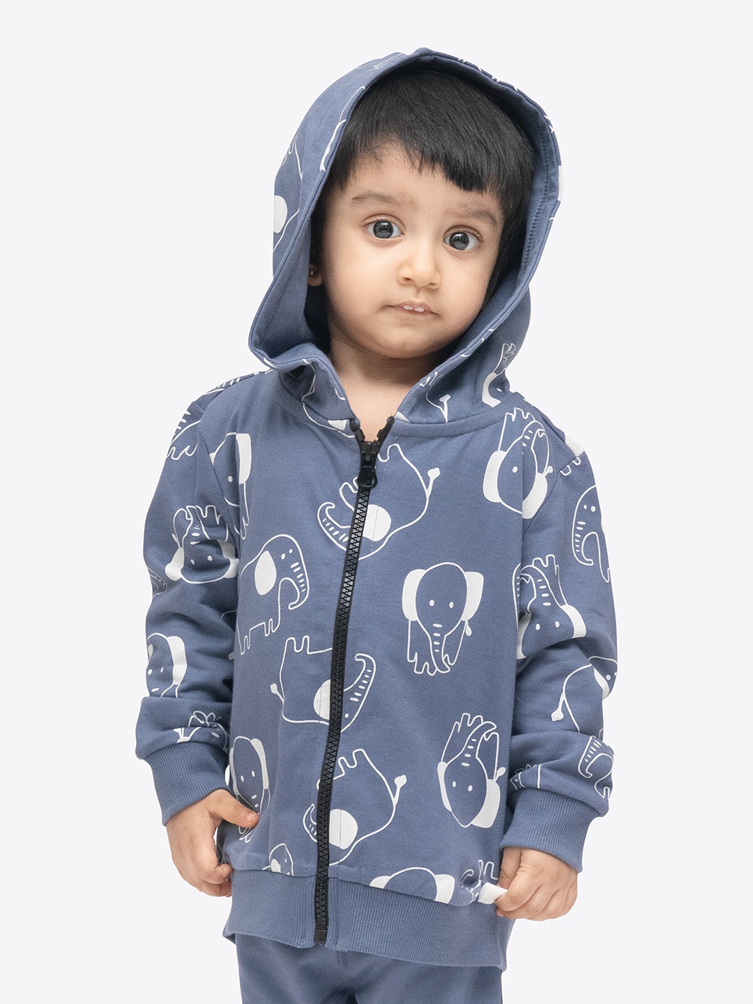 

ariel Kids Graphic Printed Hooded Cotton Sweatshirt, Blue