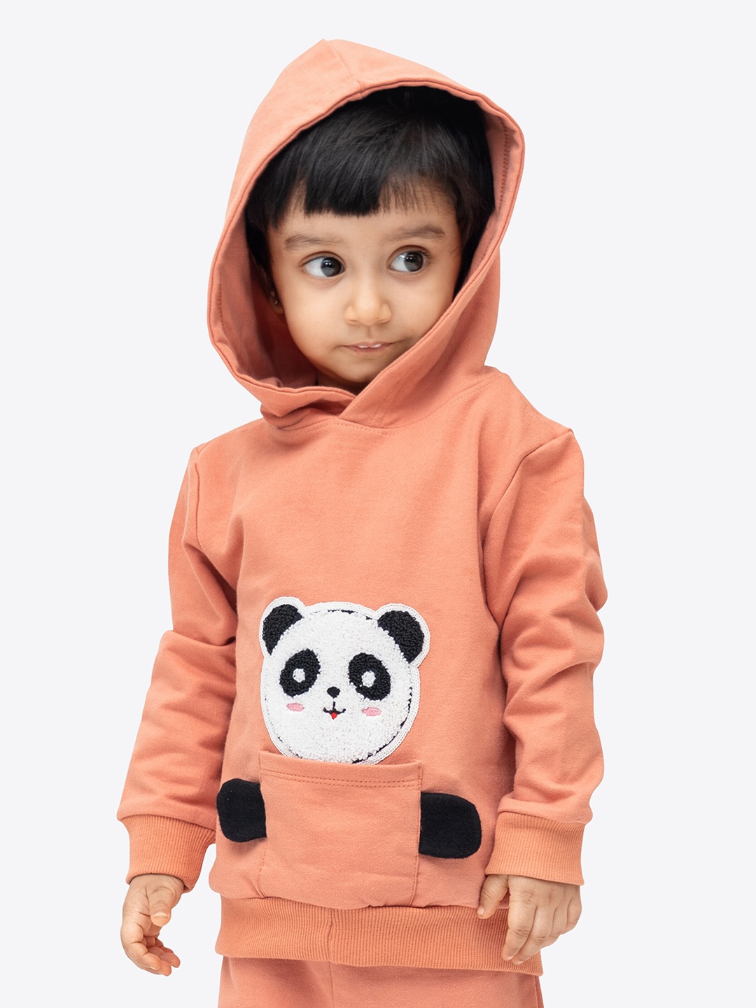 

ariel Kids Graphic Embellished Hooded Cotton Sweatshirt, Orange