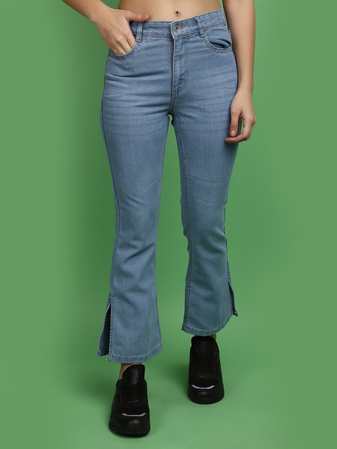 

V-Mart Women High-Rise Clean Look Cotton Jeans, Blue