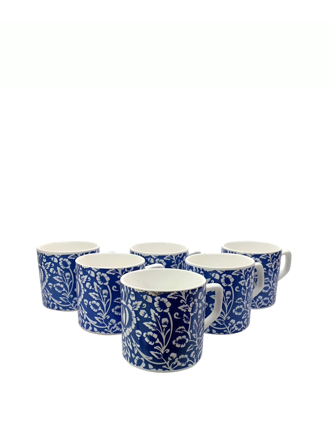 

Farkraft Blue & White 6 Pieces Floral Printed Ceramic Glossy Cups and Mugs