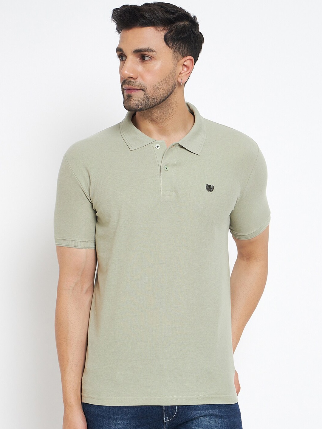 

Duke Polo Collar Slim Fit Cotton T-shirt, Green