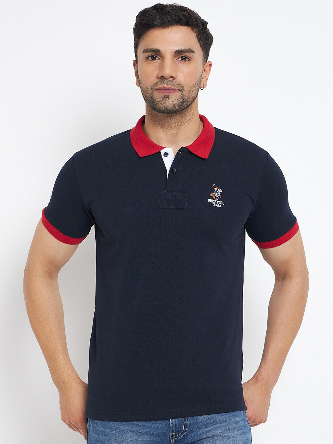 

Duke Polo Collar Slim Fit Cotton Casual T-shirt, Blue