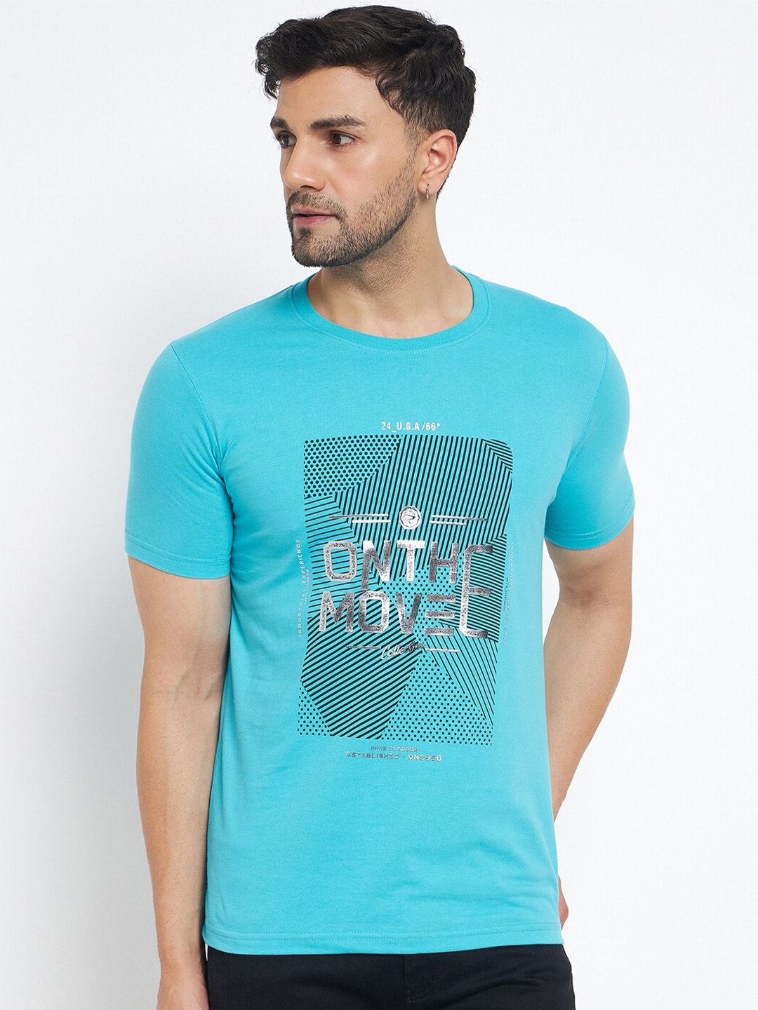 

Duke Typography Printed Slim Fit Cotton T-shirt, Blue