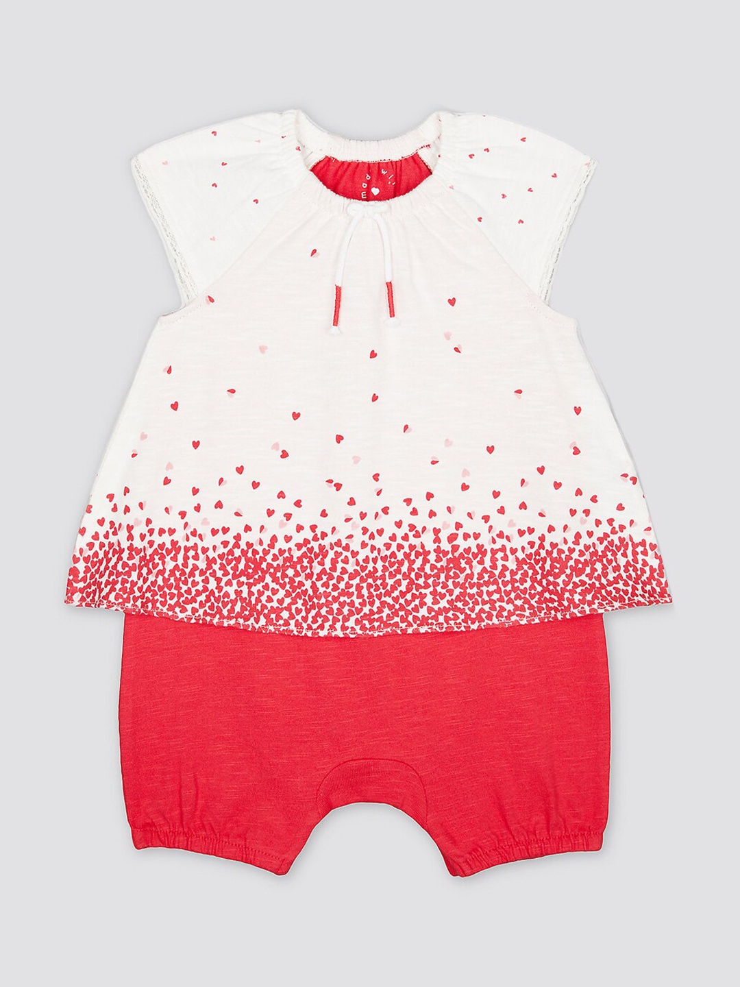 

mothercare Infants Girls Conversational Printed Cotton Romper, Red
