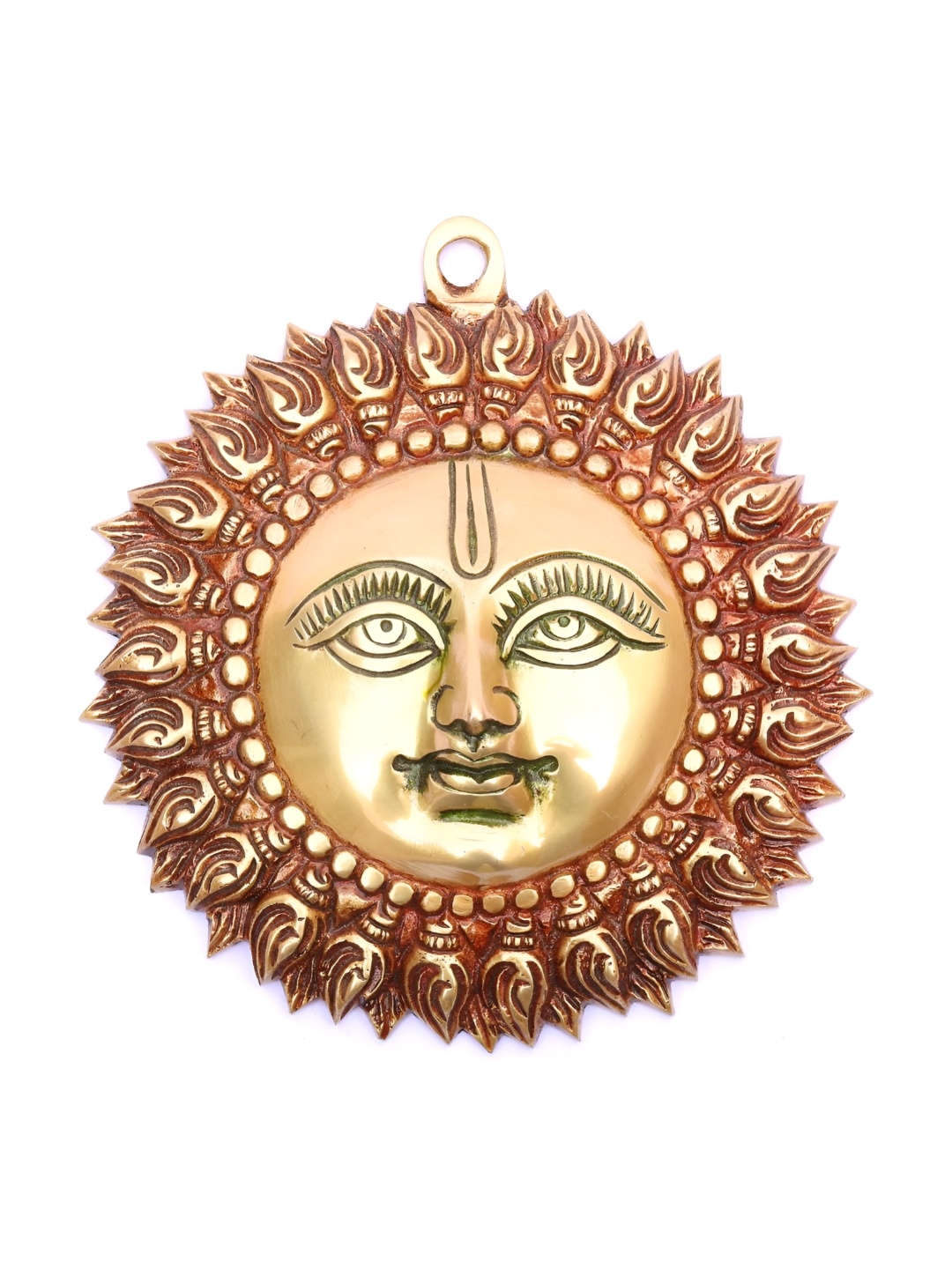 Susajjit Decor Metallic-toned Textured Sun Brass Wall Hanging