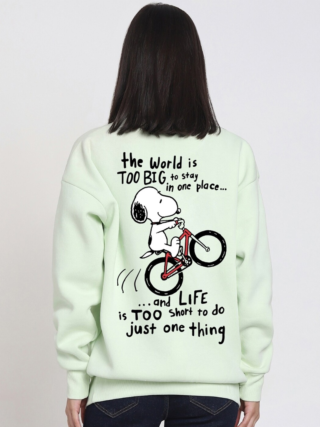 

Bewakoof Women Green Printed Sweatshirt