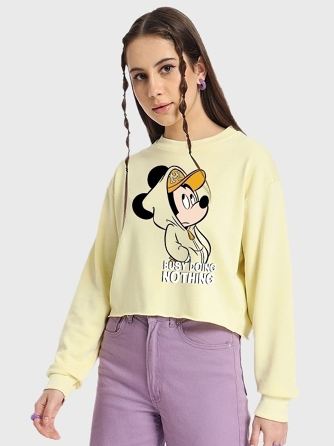 

Bewakoof Women Yellow Printed Sweatshirt