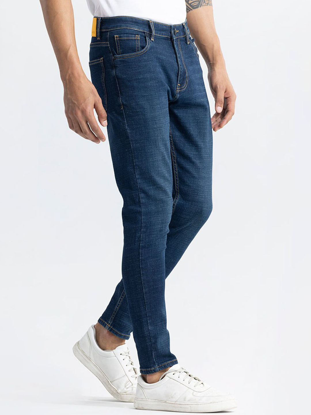 

Snitch Men Skinny Fit Light Fade Clean Look Stretchable Jeans, Blue