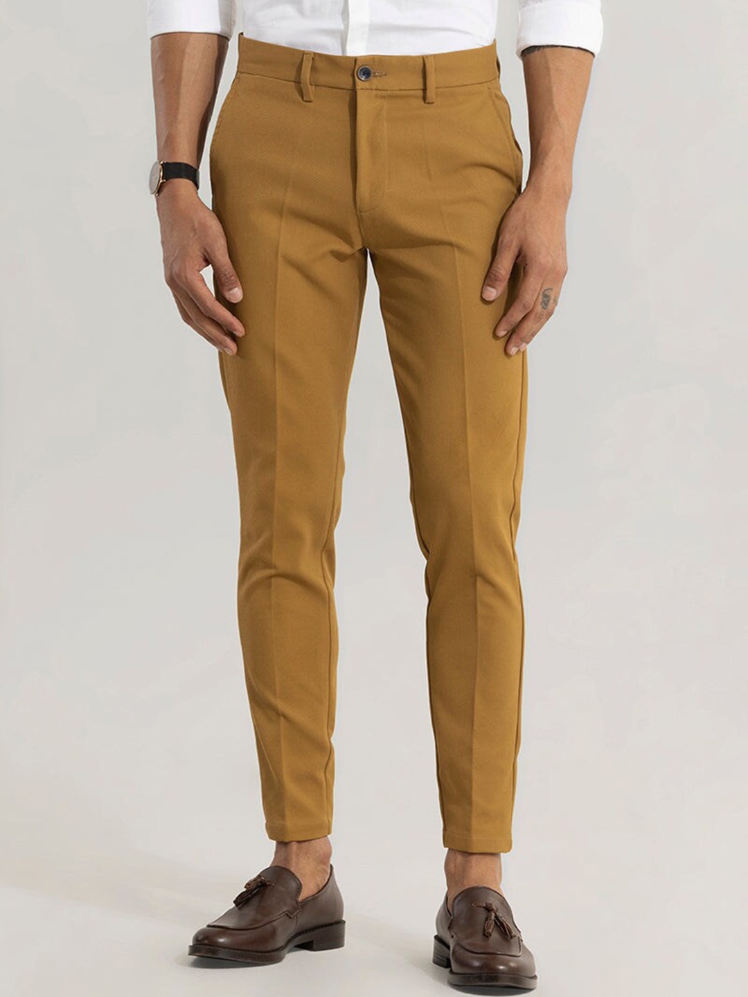 

Snitch Men Brown Smart Slim Fit Chinos
