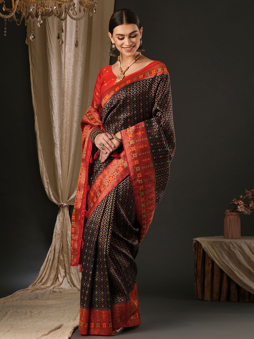 

Anouk Woven Design Banarasi Saree, Black