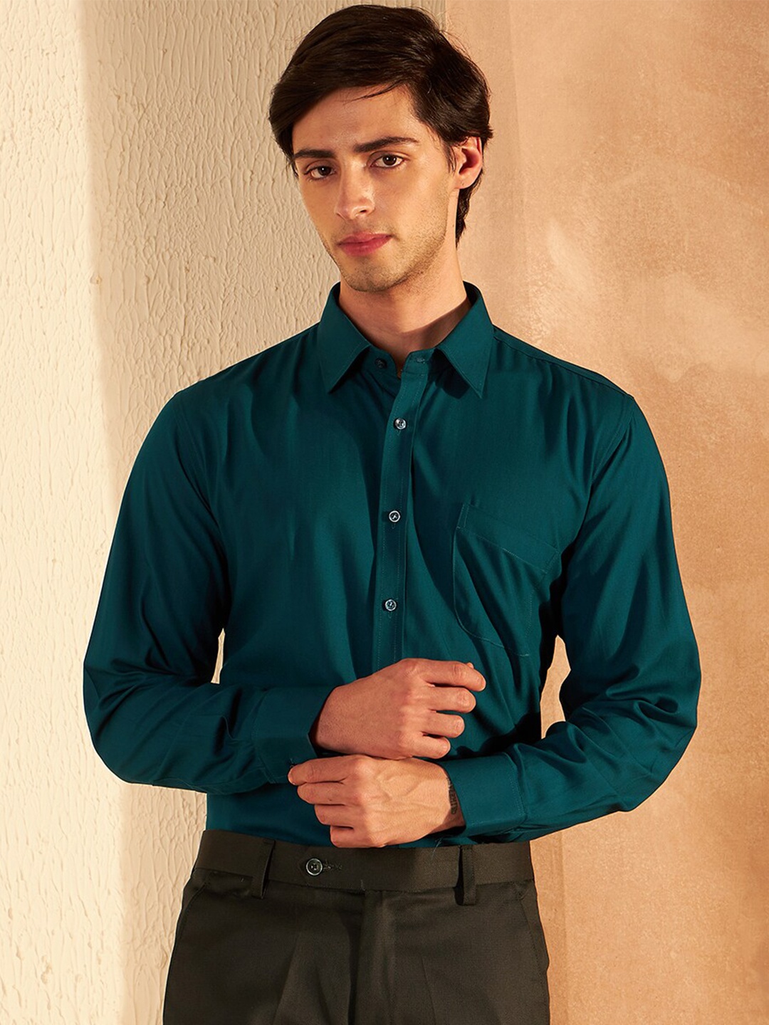 

DENNISON Smart Fit Formal Shirt, Teal