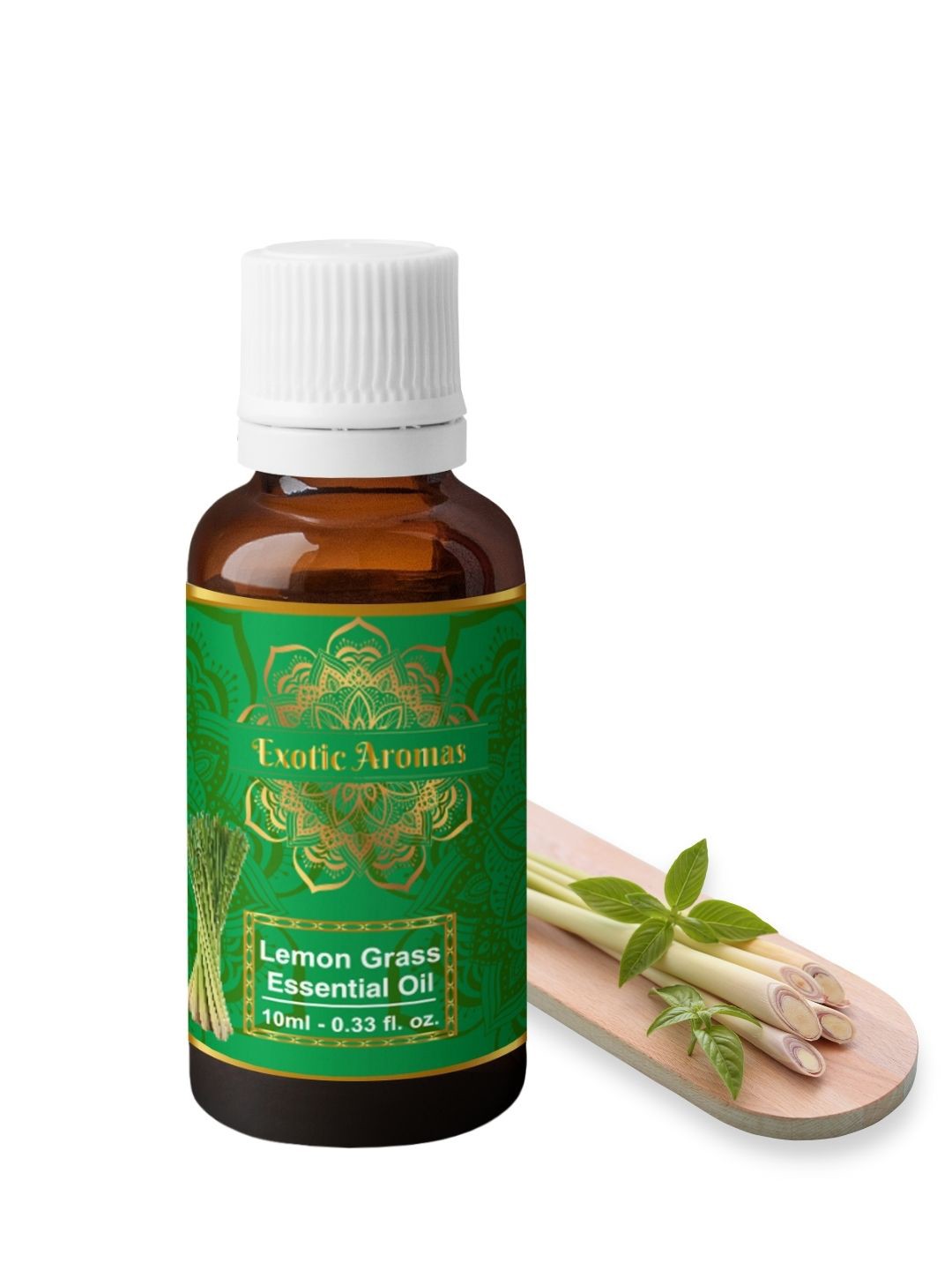 

EXOTIC AROMAS Lemon Grass Essential Oil For Aromatherapy Skin & Hair - 10ml, Green