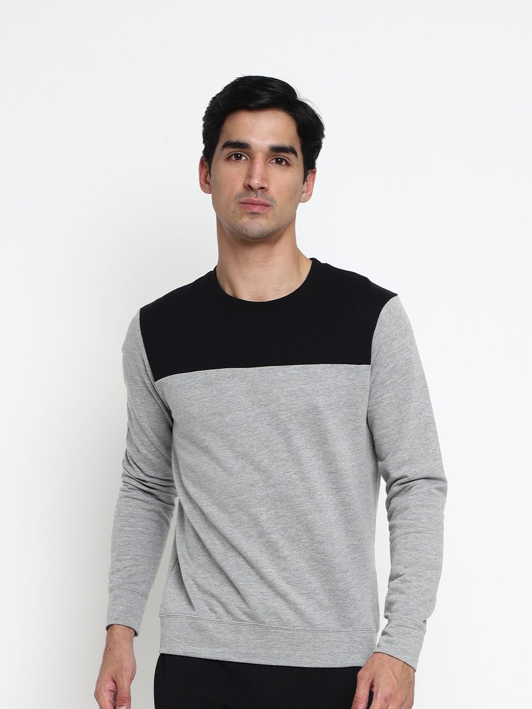 

Nimble Colourblocked Cotton Pullover Sweatshirt, Grey