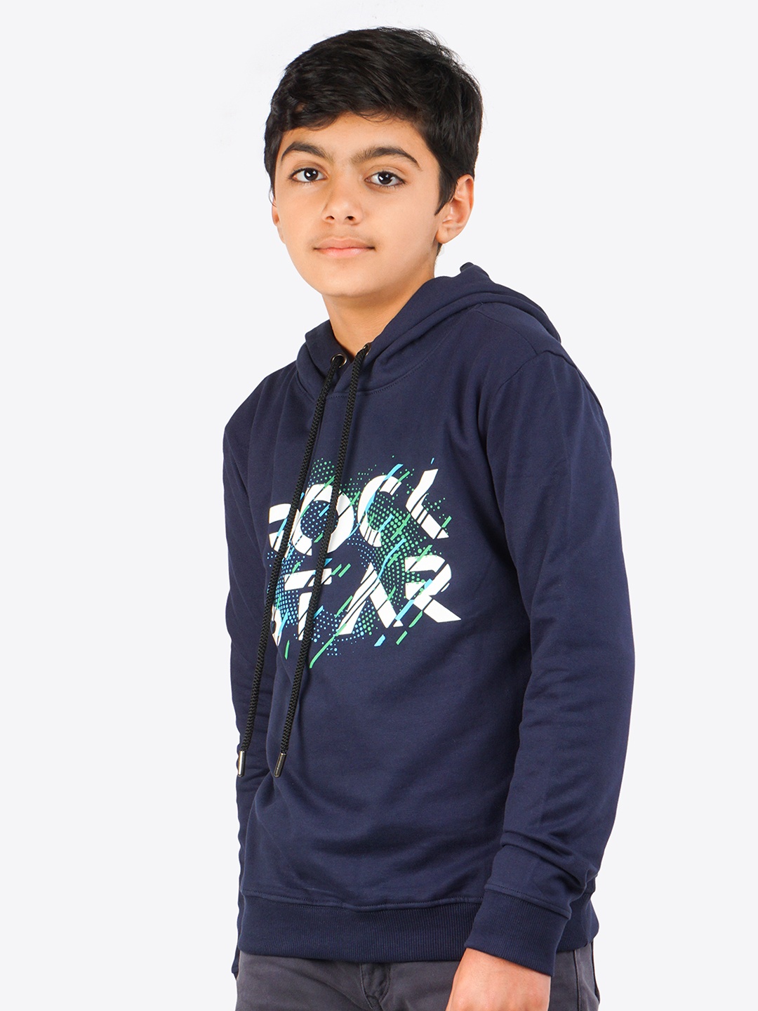 

ariel Boys Navy Blue Printed Hooded Sweatshirt