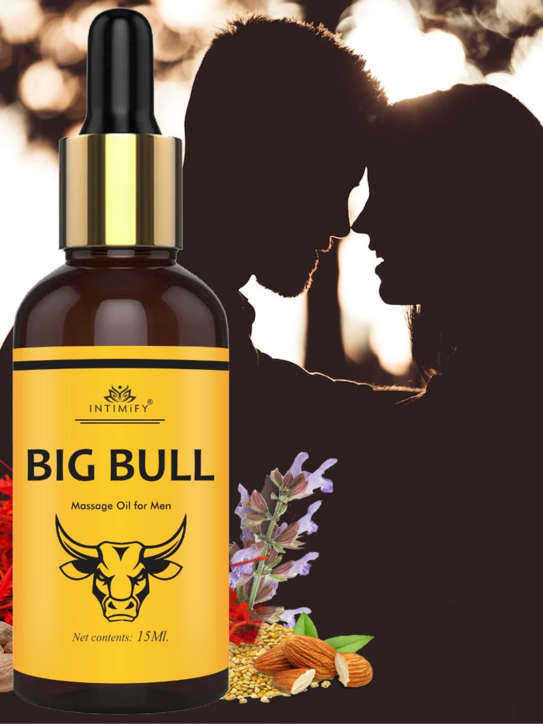 

INTIMIFY Men Big Bull Oil Massage Oil - 15ml, Yellow
