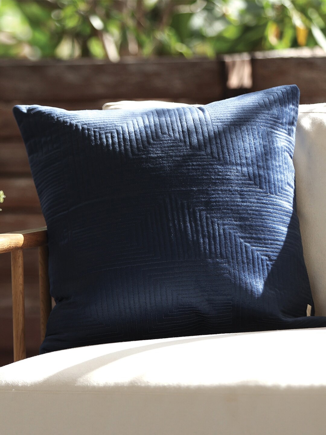 

ICRAFT Blue Geometric Square Cushion Cover