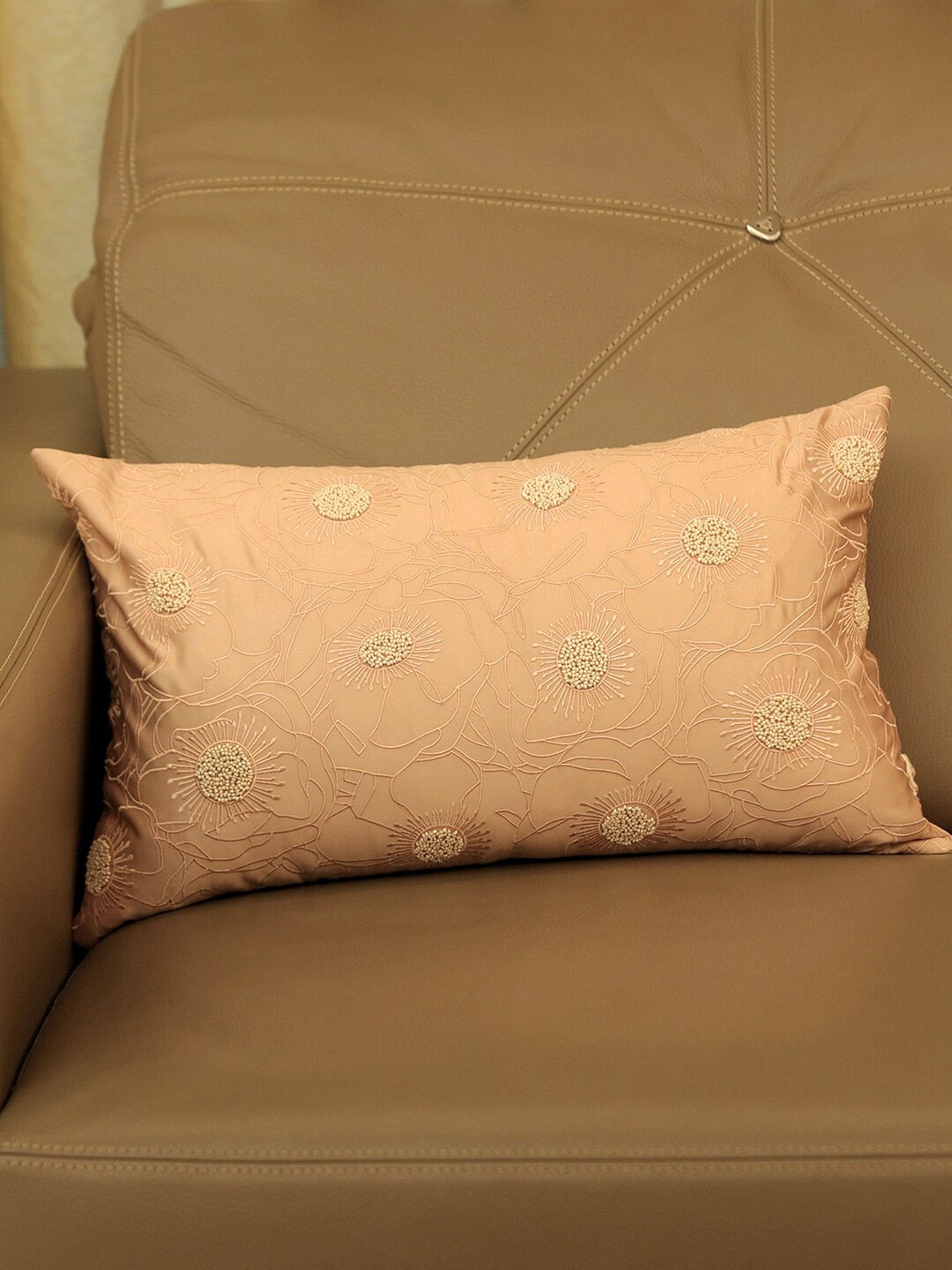 

ICRAFT Champagne Embellished Rectangle Cushion Cover