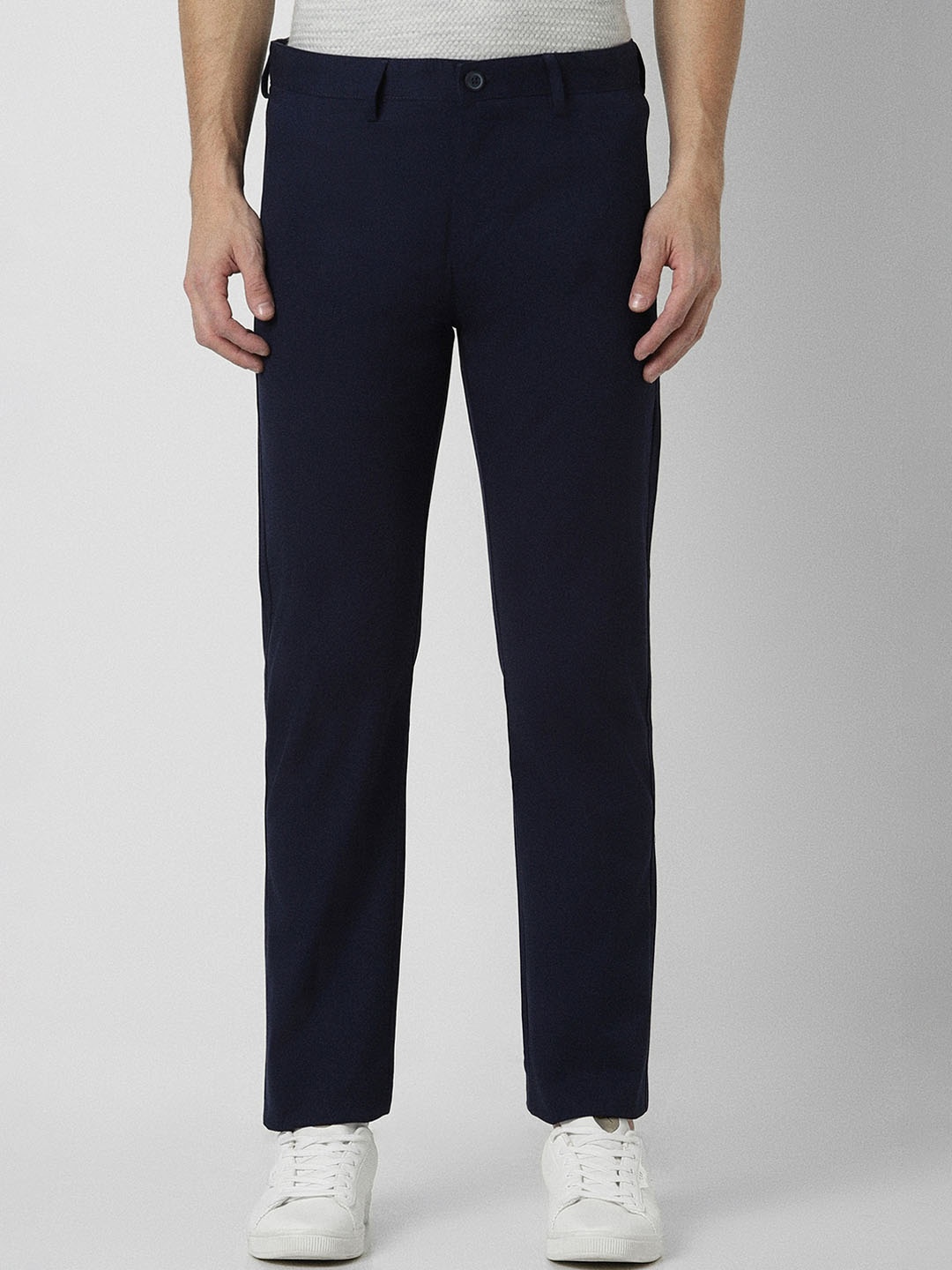 

Peter England Casuals Men Navy Blue Slim Fit Trousers