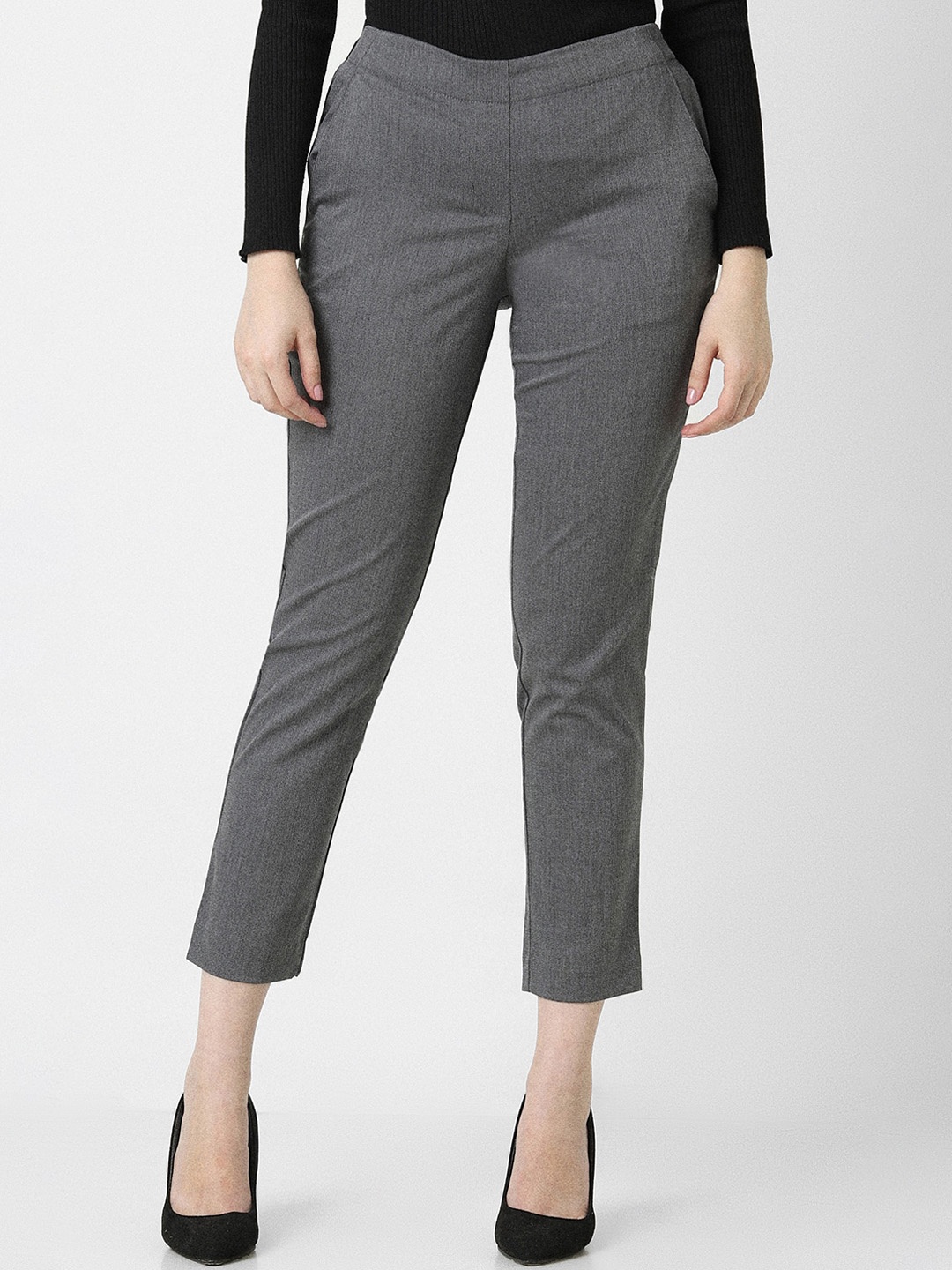 

Van Heusen Woman Mid-Rise Formal Trousers, Grey
