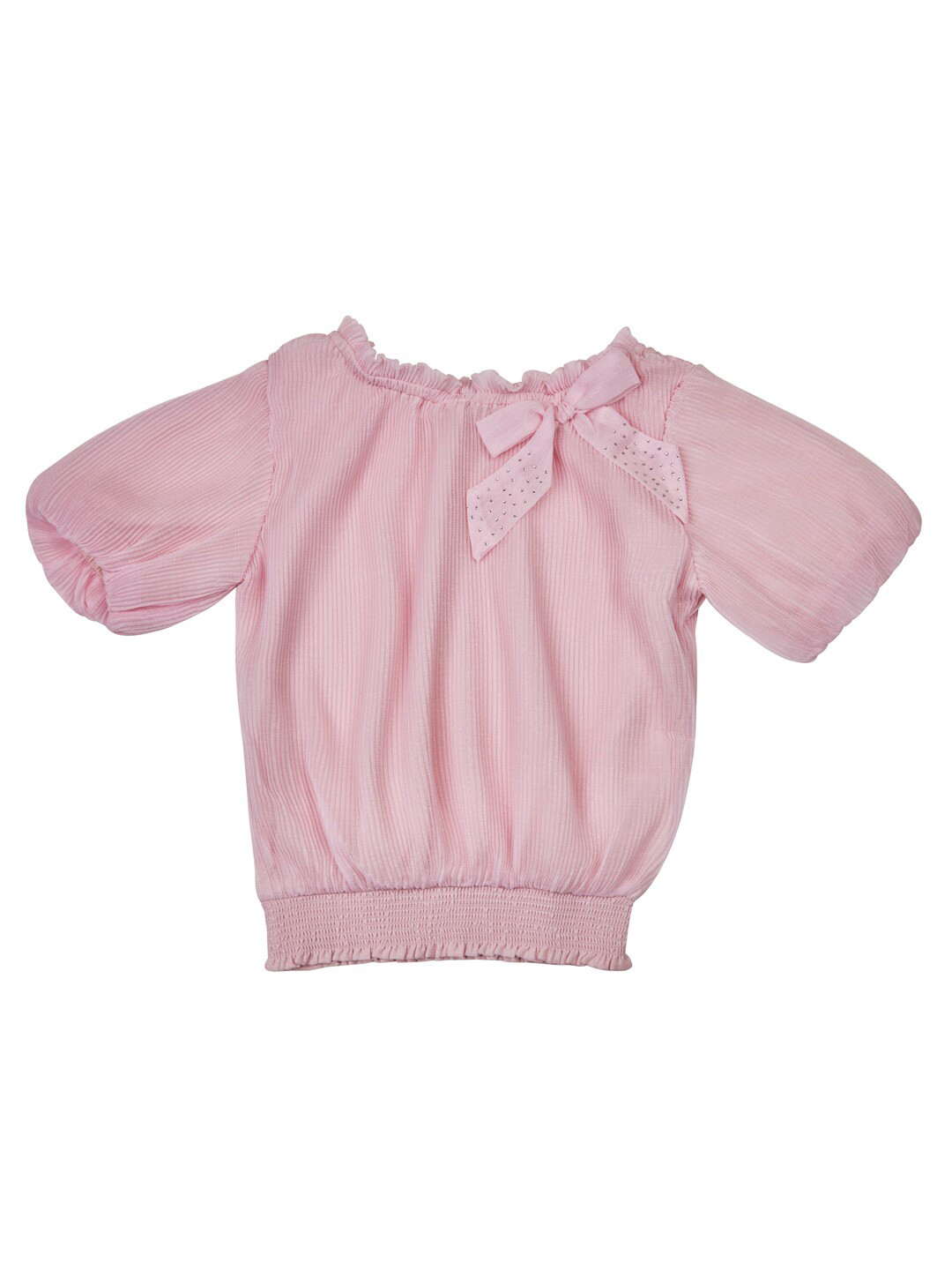 

Peppermint Girls Puff Sleeves Blouson Top, Pink