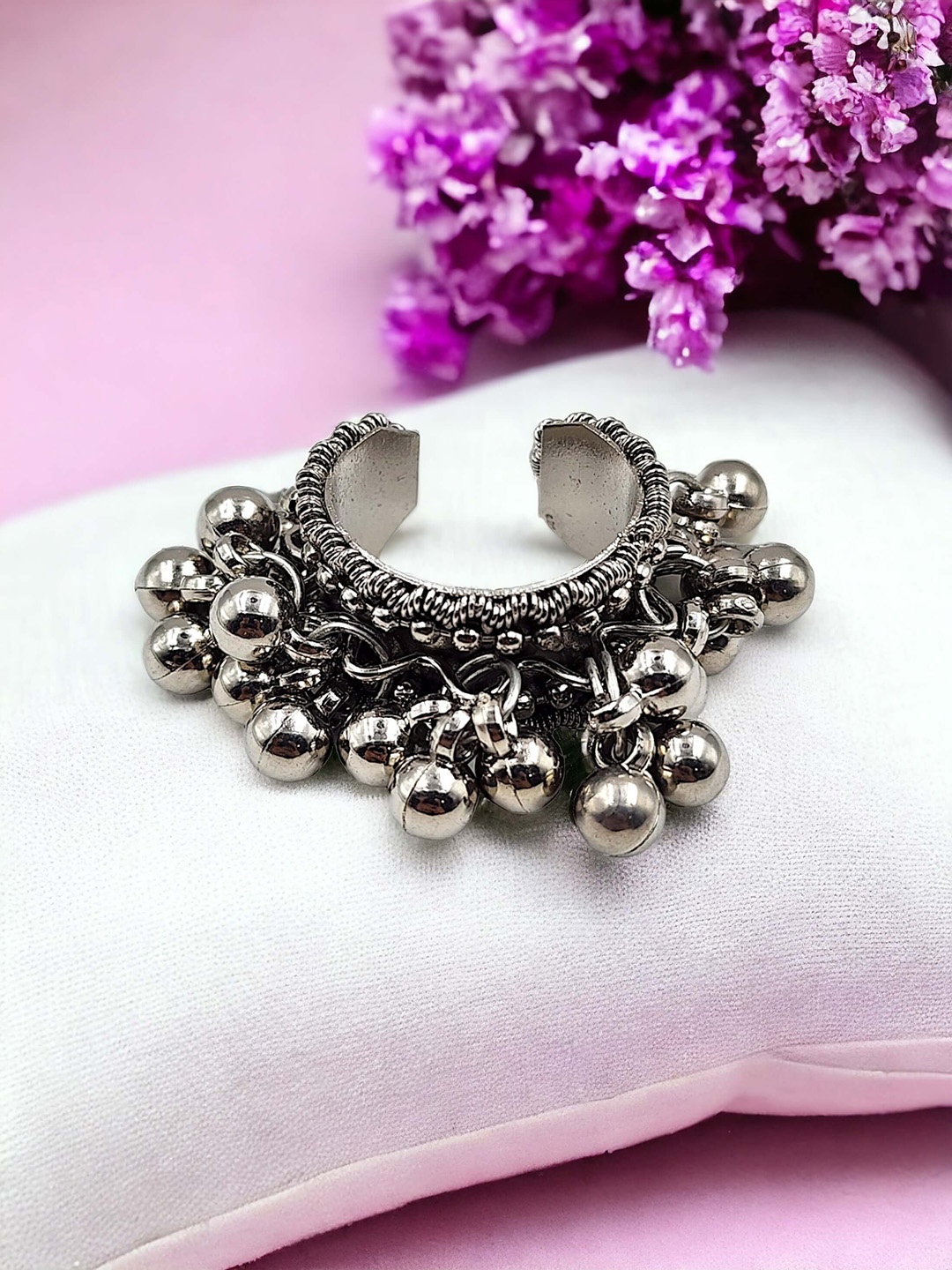

Sangria Silver-Plated Oxidized Adjustable Finger Ring
