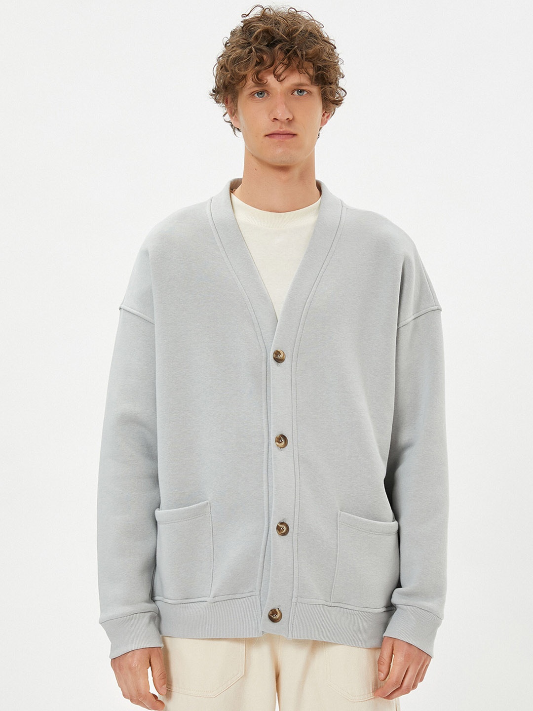 

Koton Drop Shoulder Cardigan, Grey