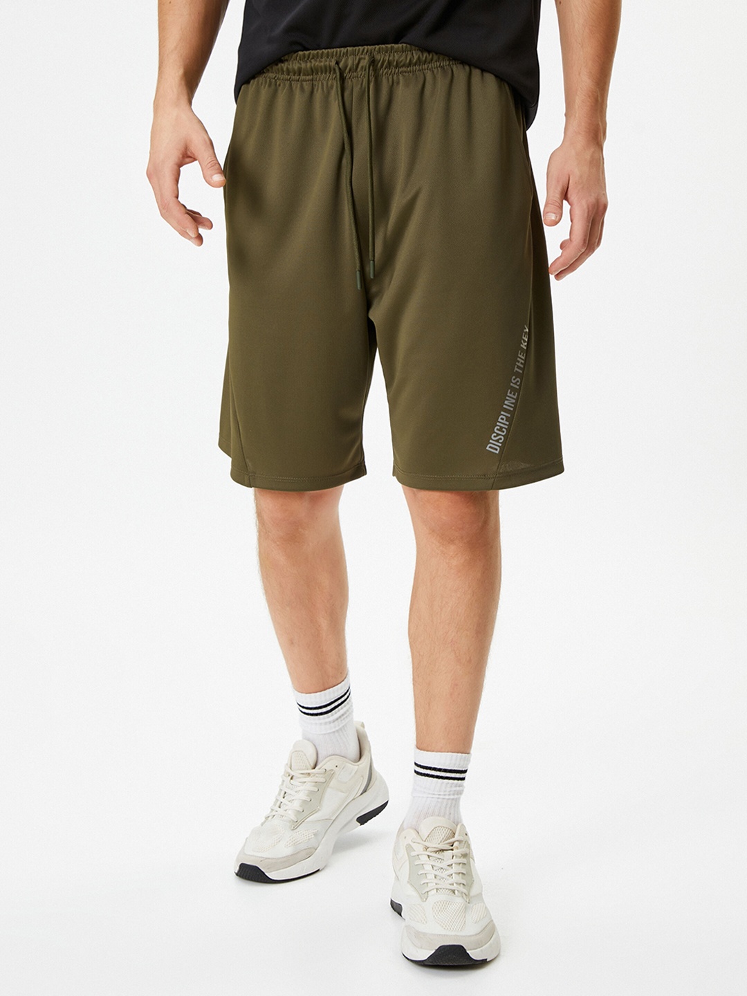 

Koton Men High-Rise Sports Shorts, Khaki