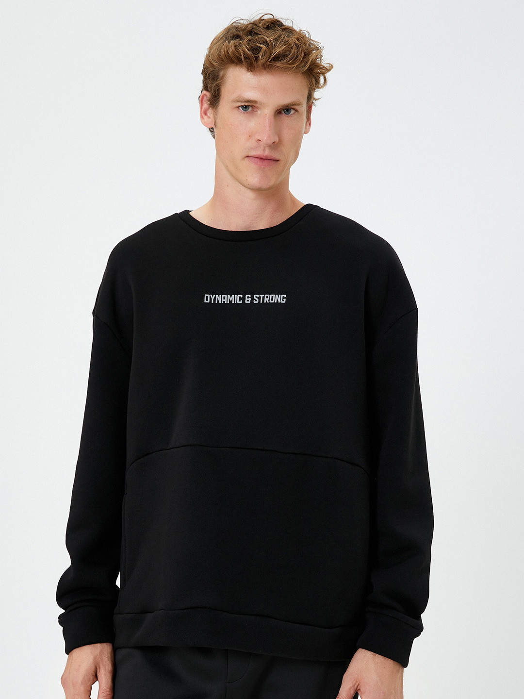 

Koton Typography Printed Cotton Pullover Sweatshirt, Black