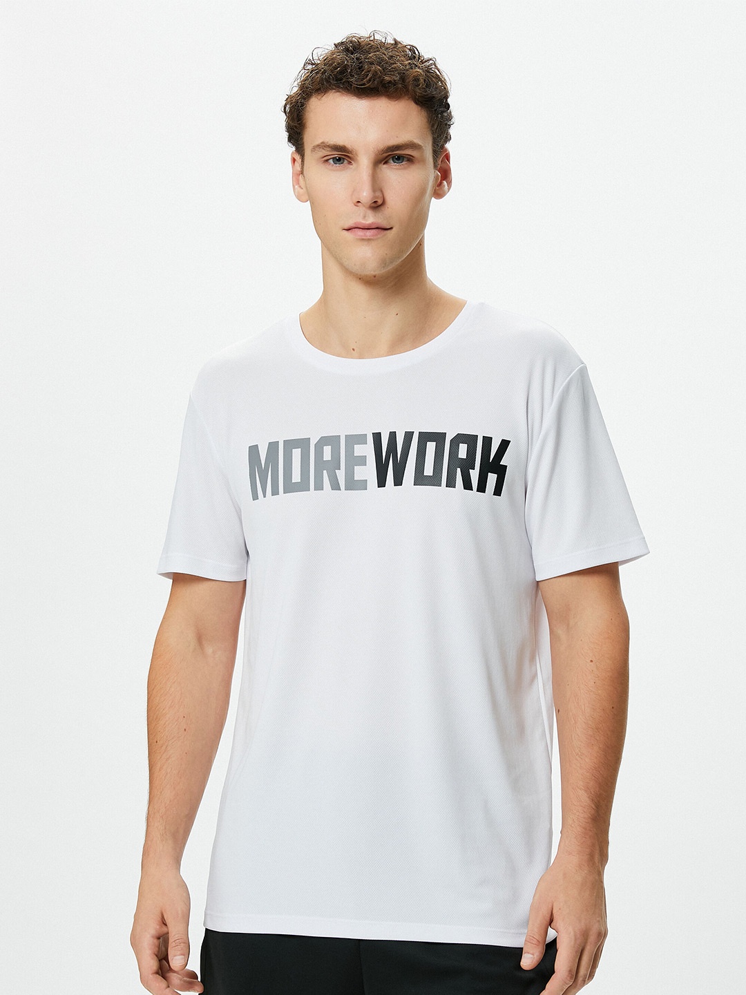 

Koton Typography Printed Drop-Shoulder Sleeves Regular Fit T-shirt, White