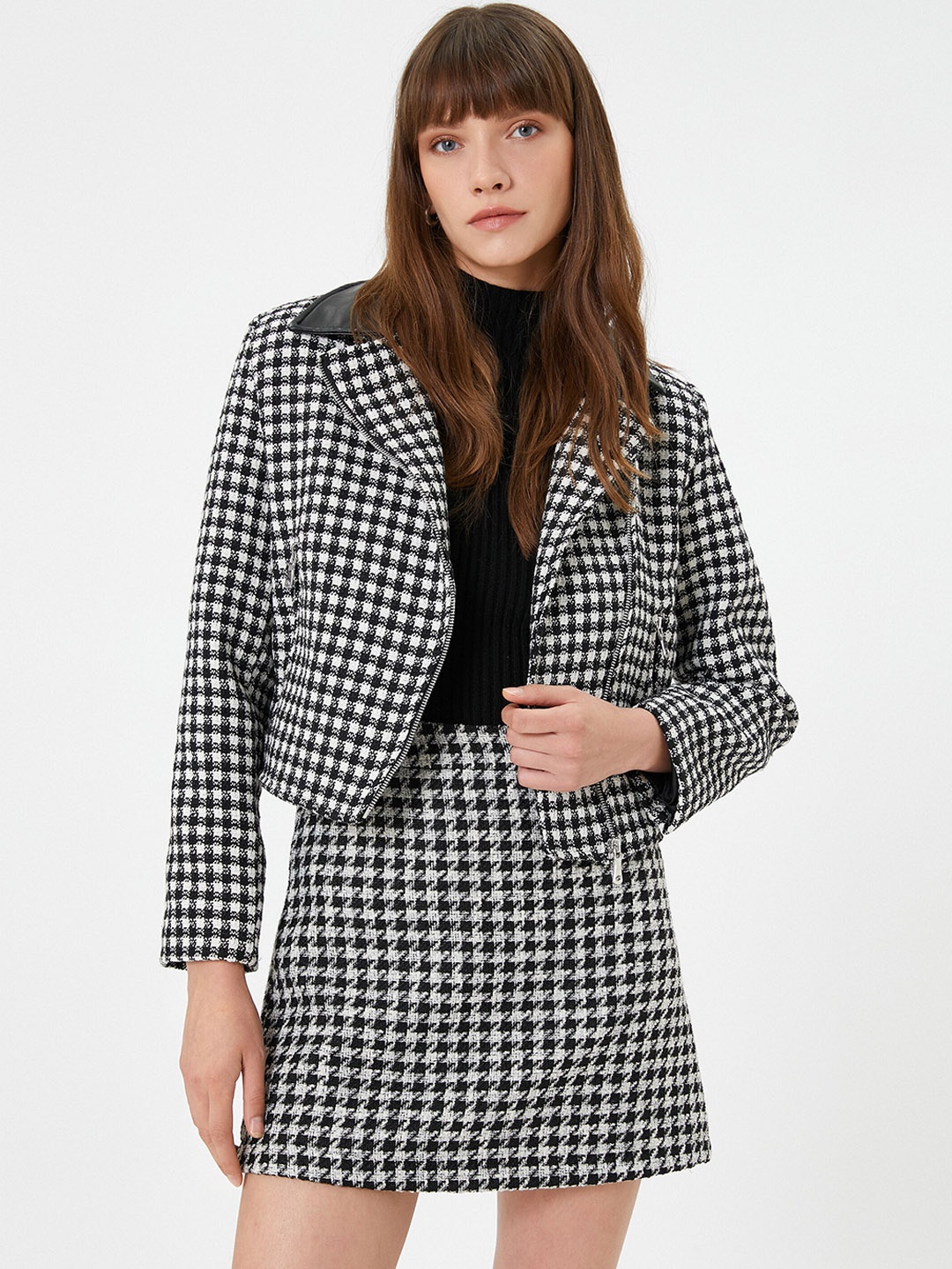 

Koton Checked Tailored Jacket, Black