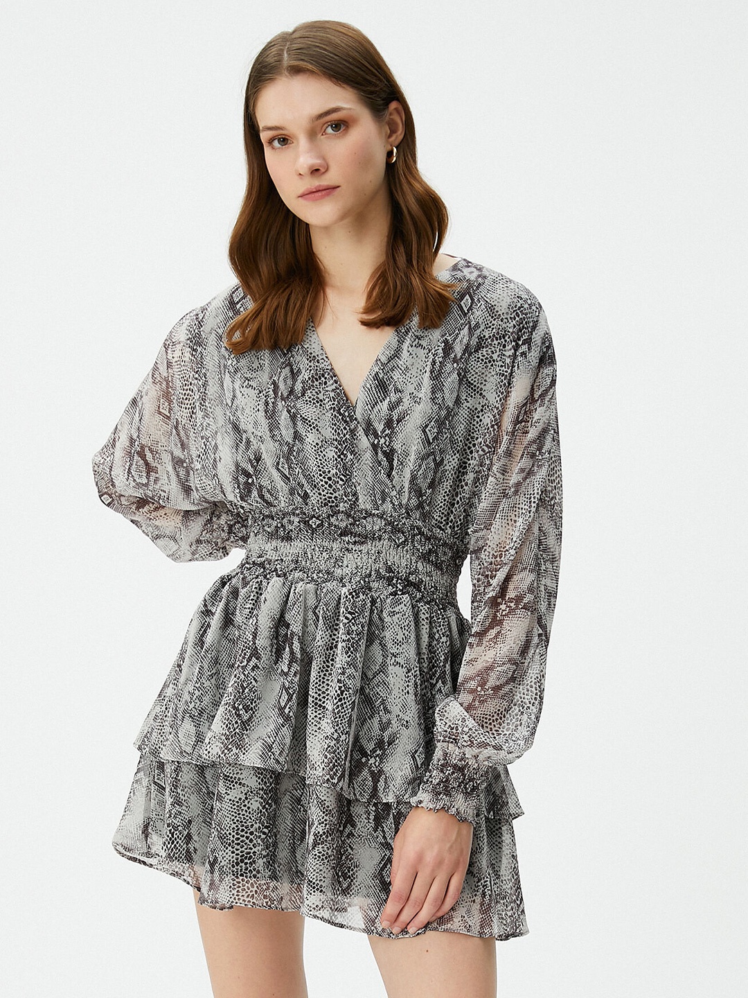 

Koton Animal Printed Fit & Flare Mini Dress, Grey