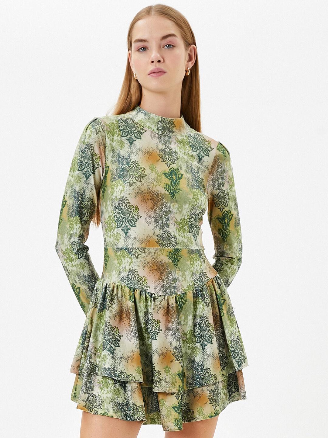 

Koton Ethnic Motifs Printed Fit & Flare Dress, Green