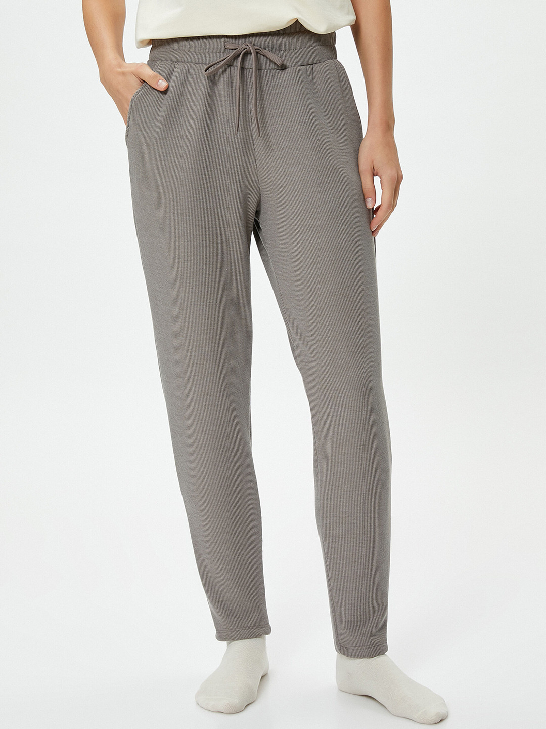 

Koton Mid-Rise Straight Lounge Pant, Grey