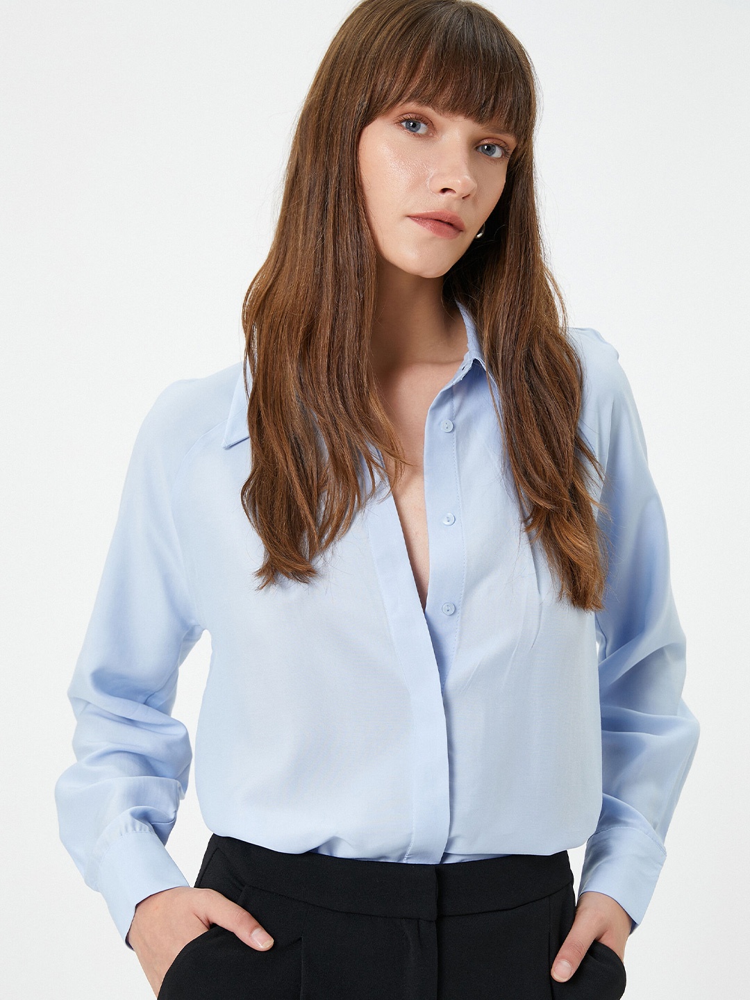 

Koton Spread Collar Long Sleeves Casual Shirt, Blue