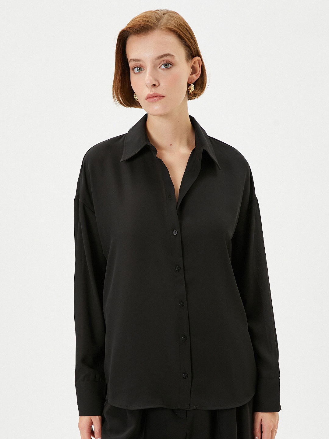 

Koton Spread Collar Casual Shirt, Black