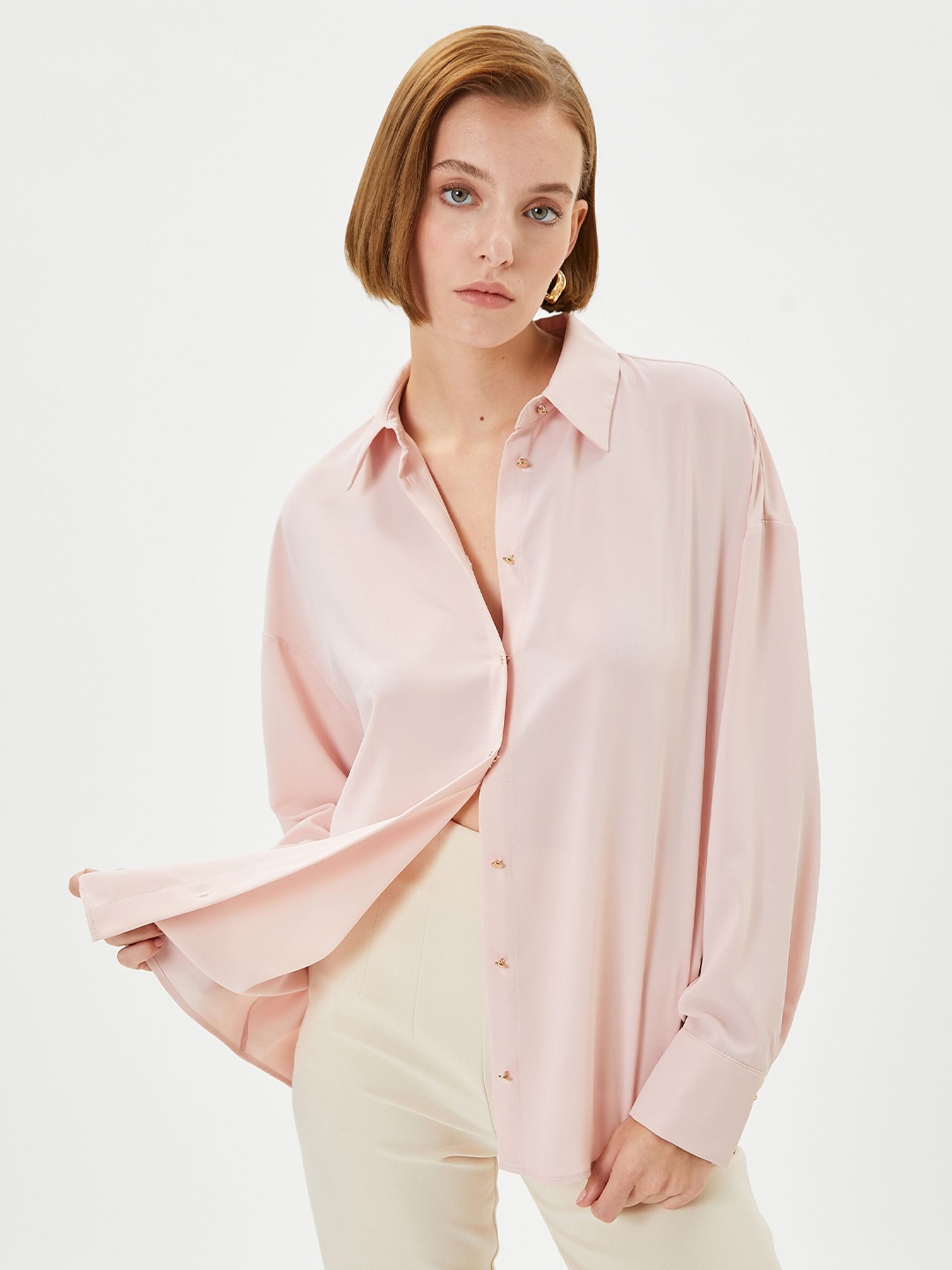 

Koton Spread Collar Shirt, Pink