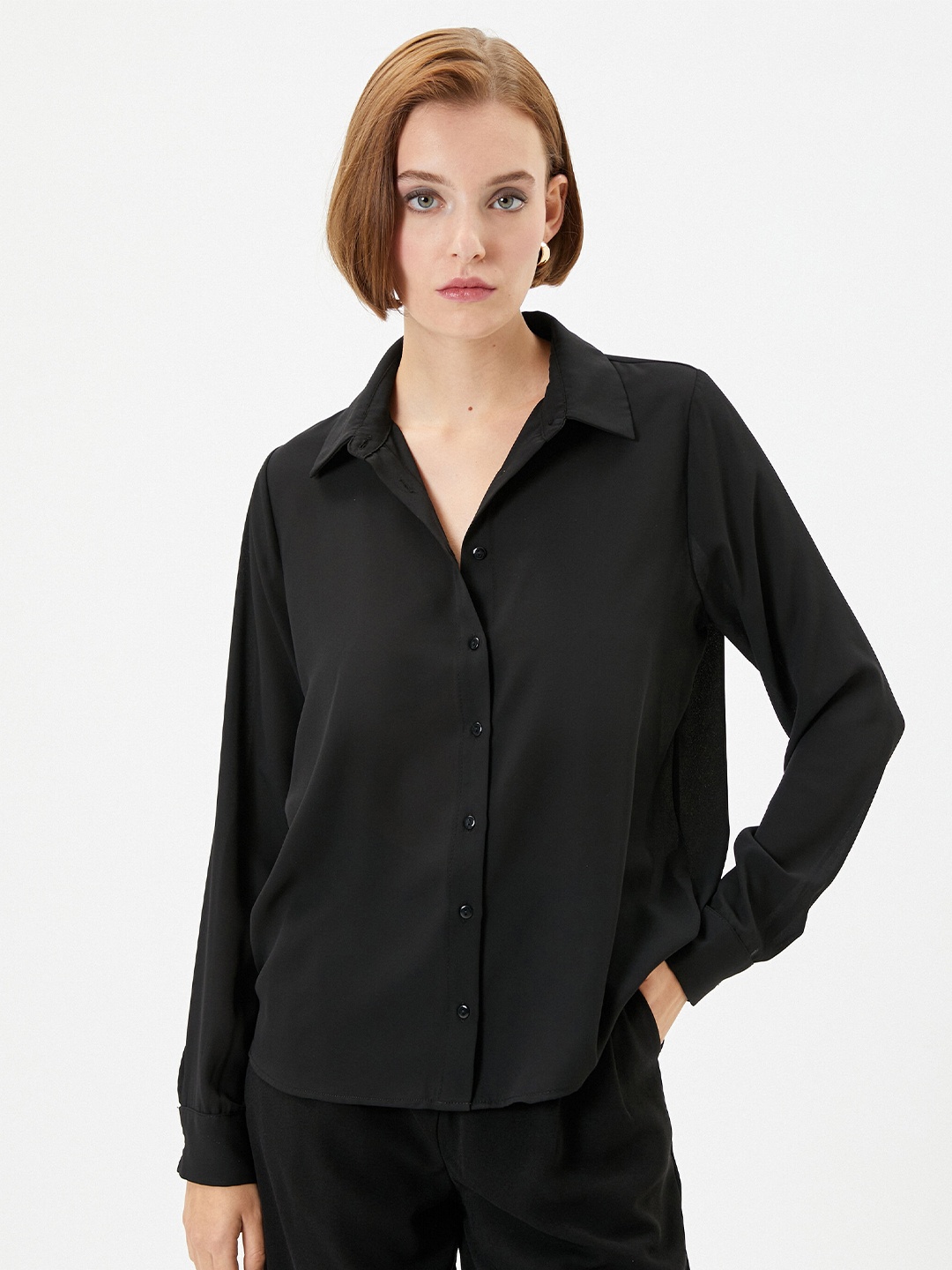 

Koton Spread Collar Shirt, Black