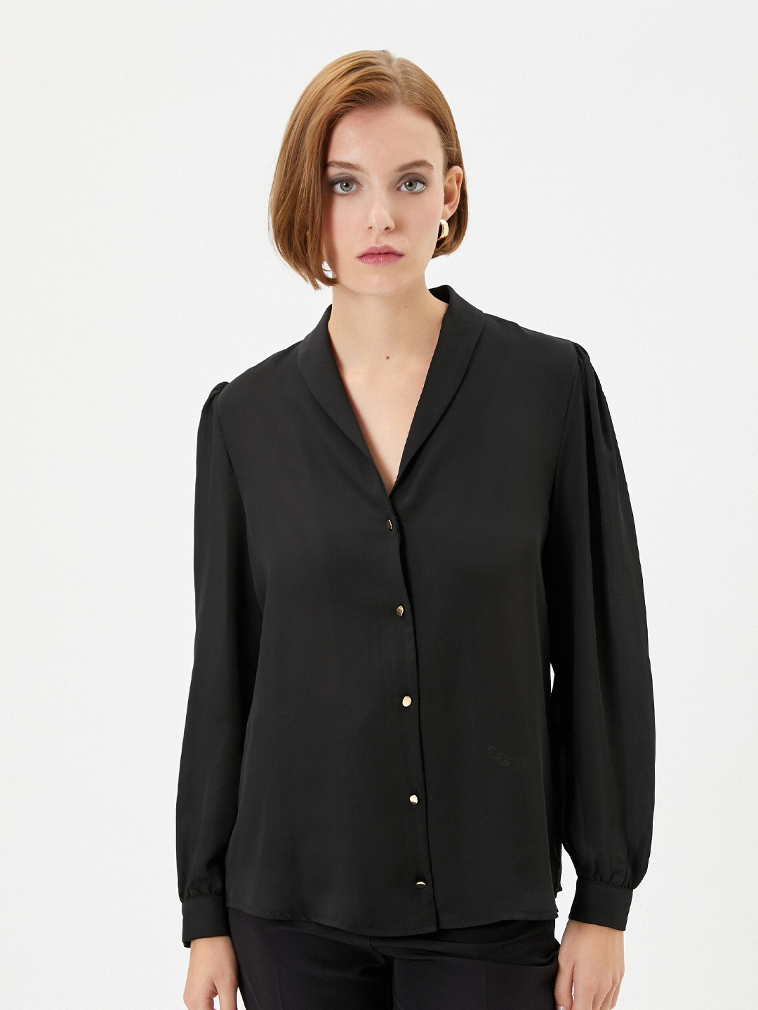 

Koton Mandarin Collar Casual Shirt, Black