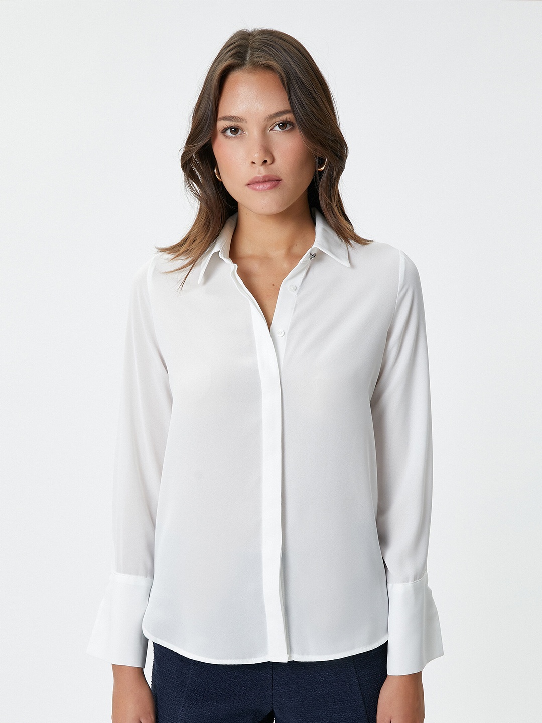 

Koton Spread Collar Casual Shirt, Off white