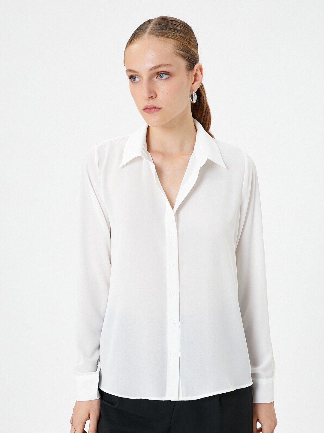 

Koton Spread Collar Casual Shirt, Off white