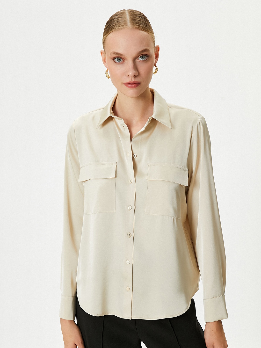 

Koton Spread Collar Shirt, Grey