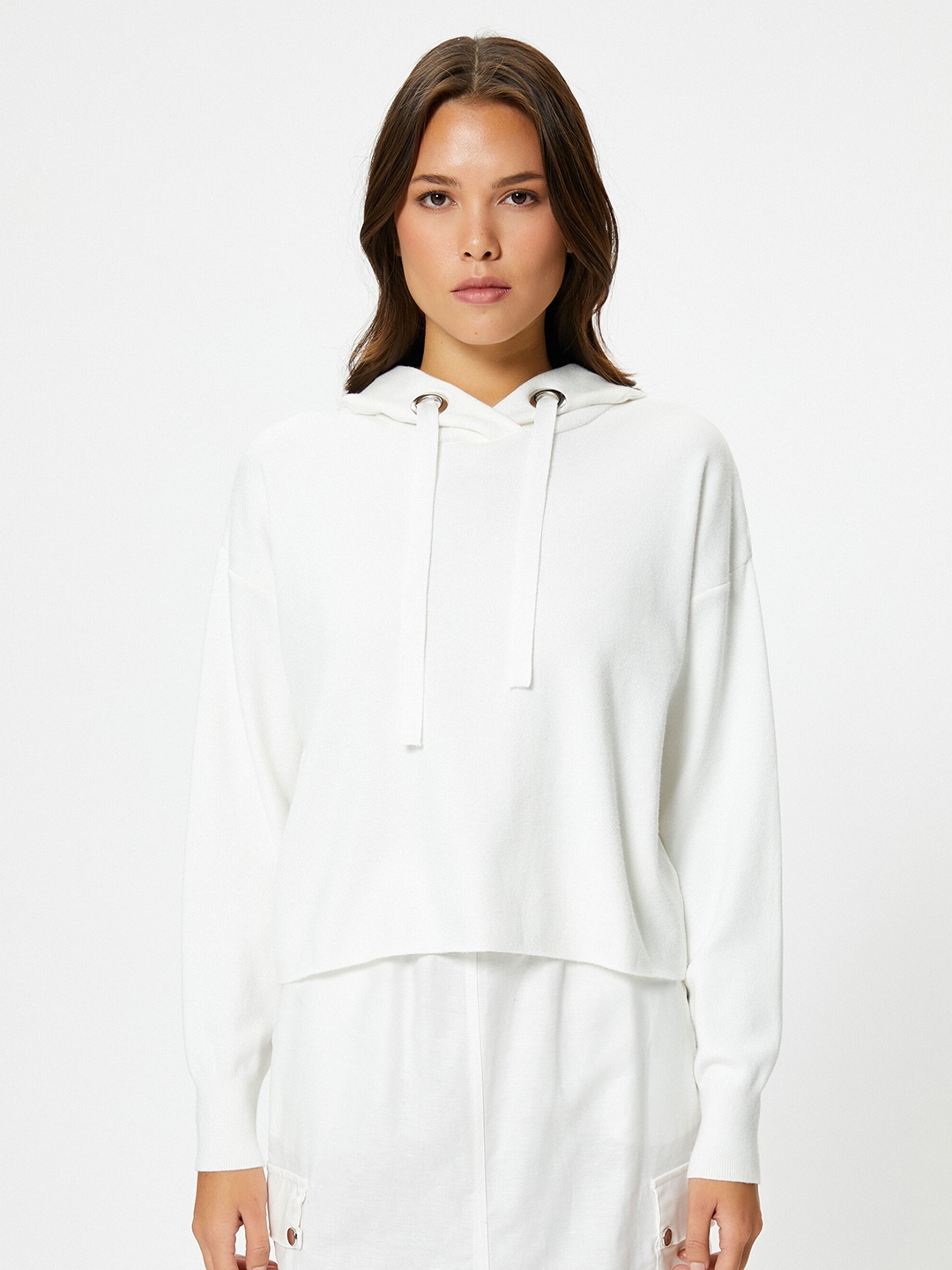 

Koton Hooded Pullover Sweatshirt, White
