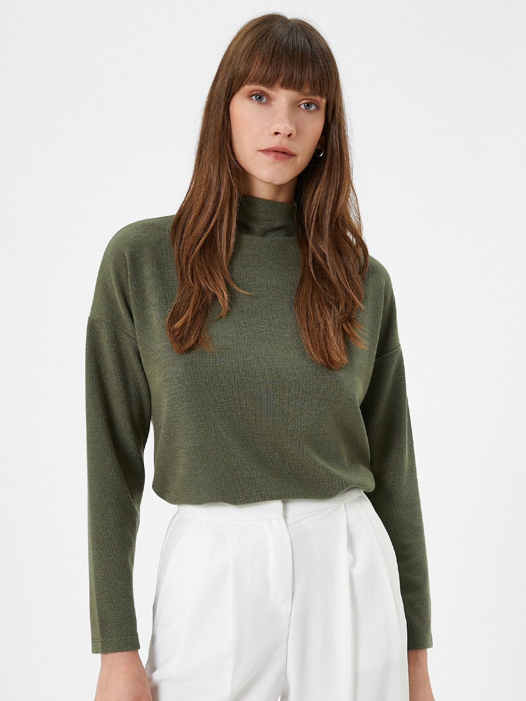 

Koton Mock Collar Pullover, Green