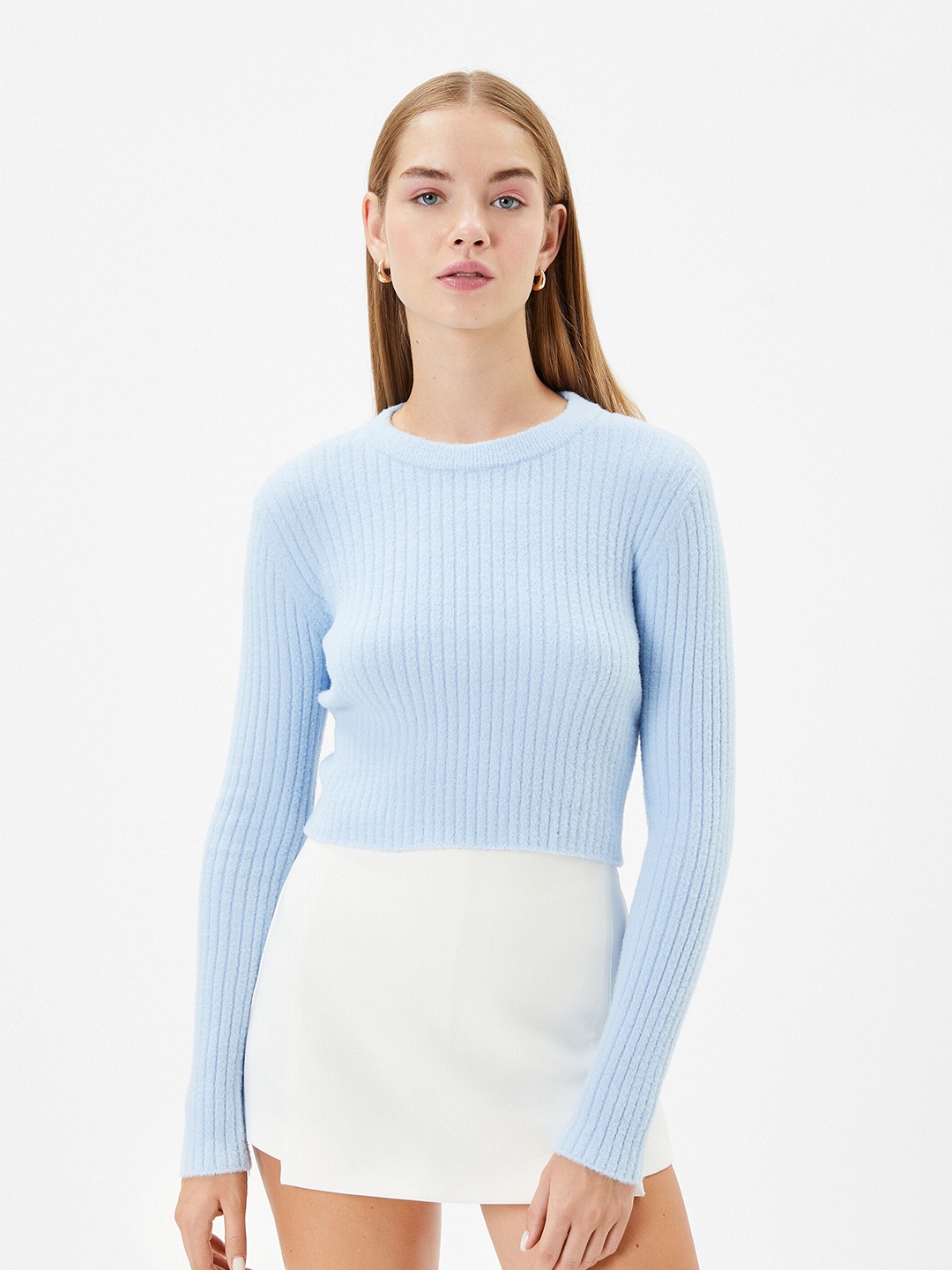 

Koton Self Design Striped Pullover Sweater, Blue