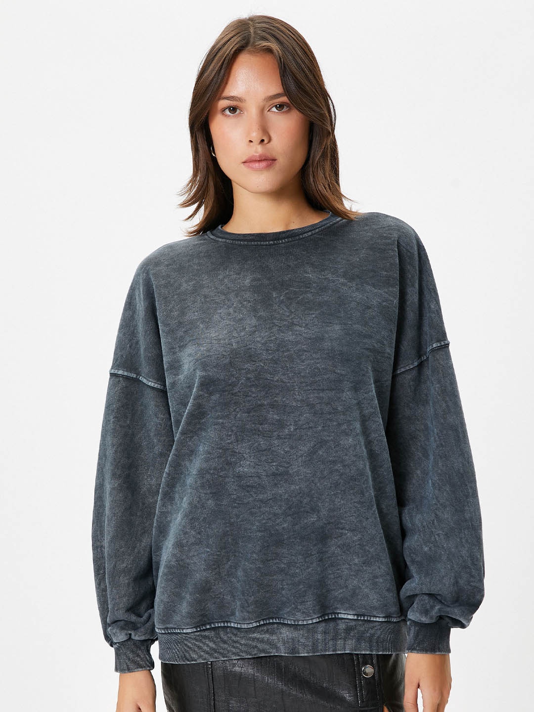 

Koton Round Neck Pullover Sweatshirt, Grey