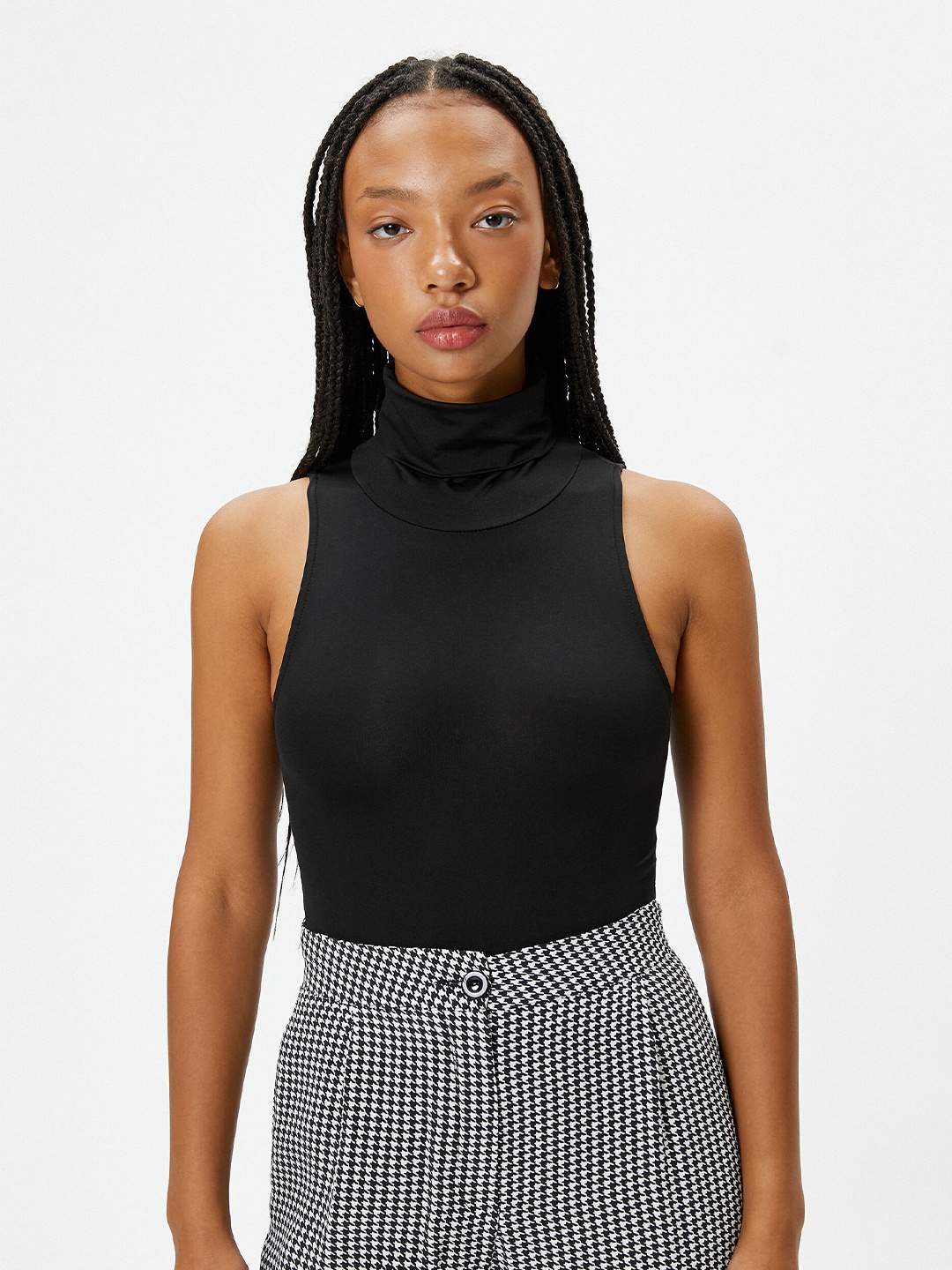 

Koton High Neck Sleeveless Top, Black