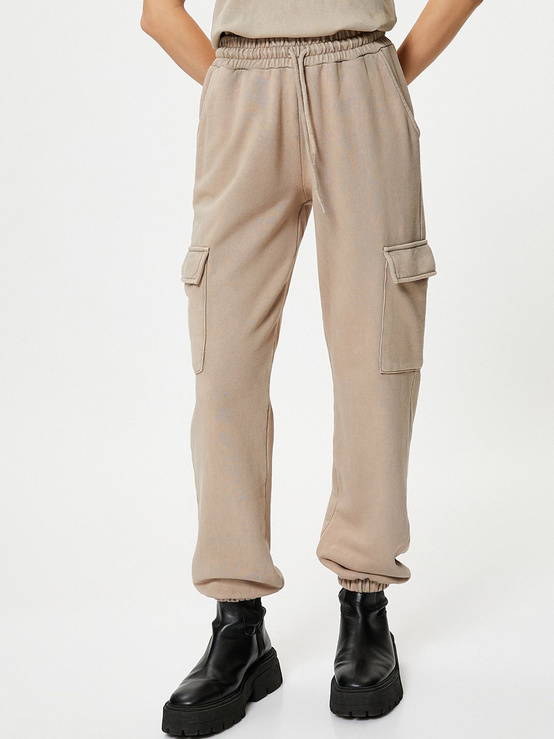 

Koton Women High-Rise Cargos, Beige