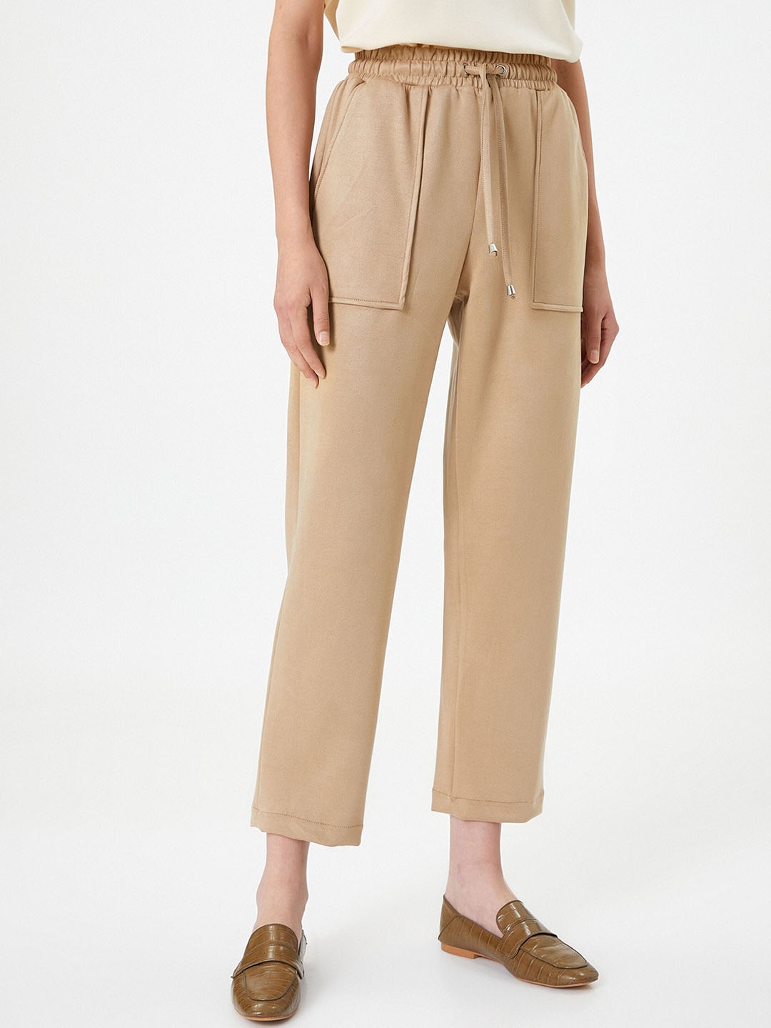 

Koton Women High-Rise Trouser, Beige