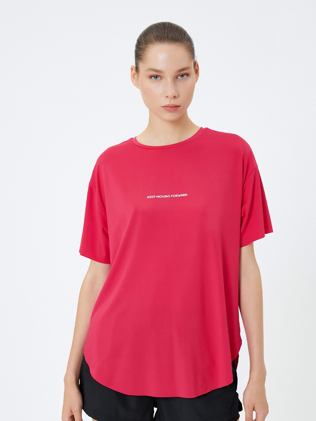 

Koton Drop Shoulder Regular Fit T-shirt, Fuchsia