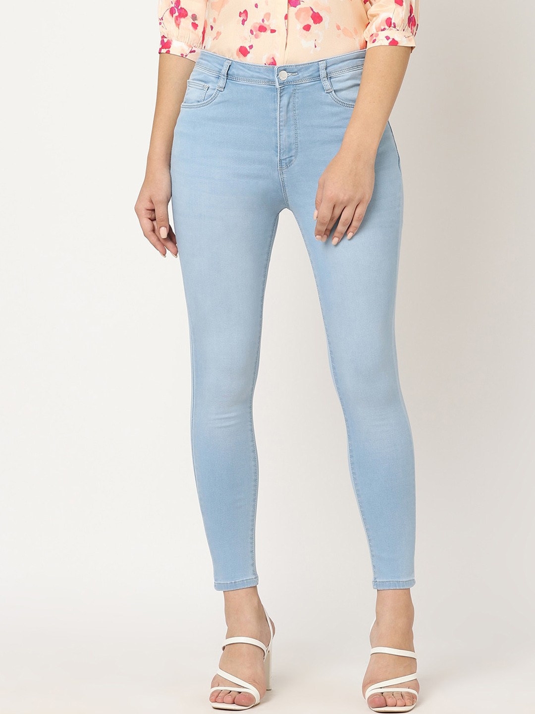 

Kraus Jeans Women Skinny Fit High-Rise Stretchable Jeans, Blue